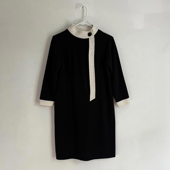 Donna Morgan Dresses & Skirts - Vintage 80s-does-60s Mod Mini Dress - Black with White Details, Size 6
